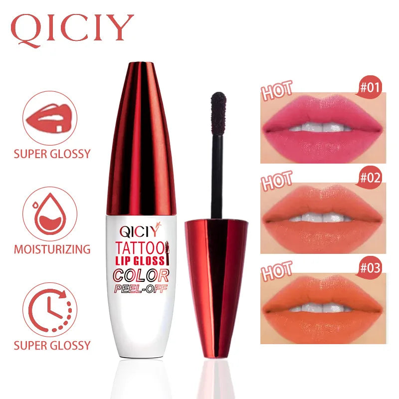 Tear Lip Gloss 4 colors easy to apply lipstick, moisturizing and long-lasting anti-sweat non-sticky cup tearing lipstick