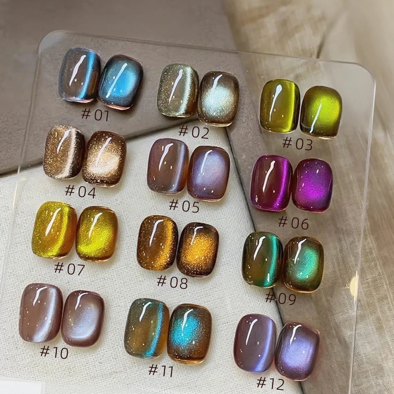 12ML 1-12PCS Autumn Nails Long Night Blue Light Magnet Cat Eye Gel Nail Polish 2025 New Black Nails Nail Supplies Nail Art