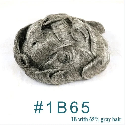 1B20 1B50 Grey Black Hair Breathable Q6 Human Hair Toupee for Men Natural Hairline Bleach Knots Swiss Lace Capillary Prosthesis
