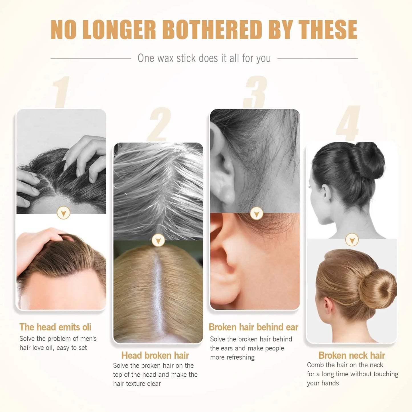 High Quality Hair Wax Stick for Wigs and Hairstyling-Edge Control, Non-Greasy Pomade for Fly Away and Frizzy Hair,Christmas gift