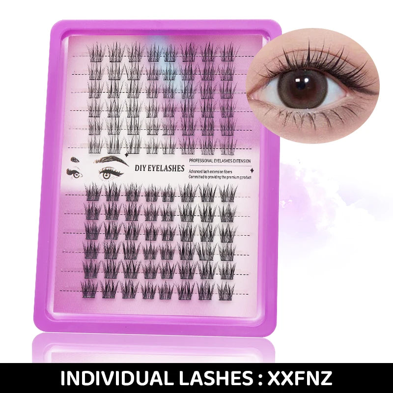 DINGSEN Eyelashes Cluster Soft Individual Lashes Eyelashes Extensions Volume DIY Eyelashes Kit Thick Cluster Eyelash Makeup