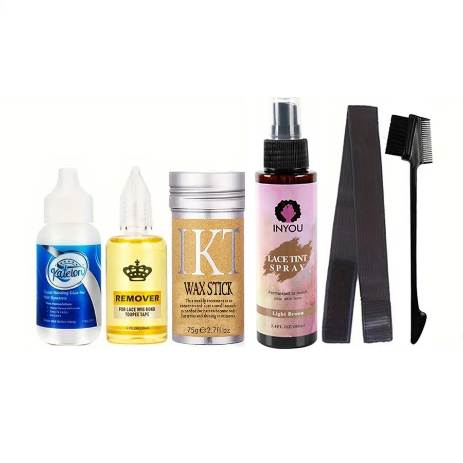 Waterproof Lace Wig Glue For Lace Front Wig 38ml Liquid Adhesive Hair Glue Wax Stick For Wig Lace Tint Spray Elastic Melt Band