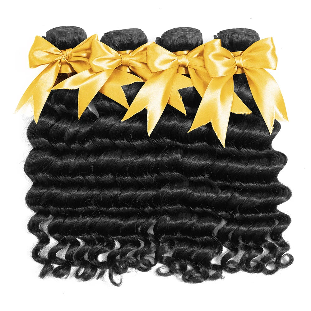 Brazilian Curly Human Hair Weave Bundles Loose Deep Wave 3 4  Remy Hair Bundles 30 32 34 36 Inch Hair Extensions Double Drawn