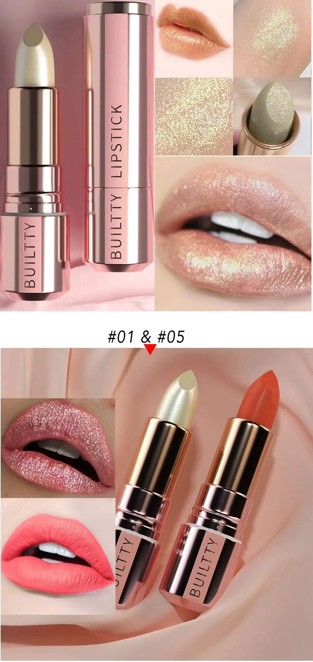 Matte Nude Lipstick Smooth Velvety Long Lasting Lip Stick Non-Stick Cup Not Fade Nude Lip Stick Makeup Gifts for Women and Girls