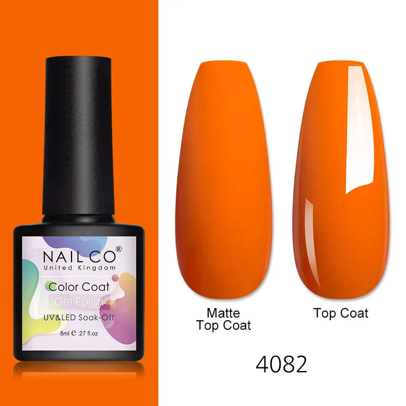NAILCO 8ml Pink Red Colors Gel Nail Polish Nail Art Varnishes Gel Lacquer Coat LED Nails Manicure Design UV Gel Varnish Soak Off