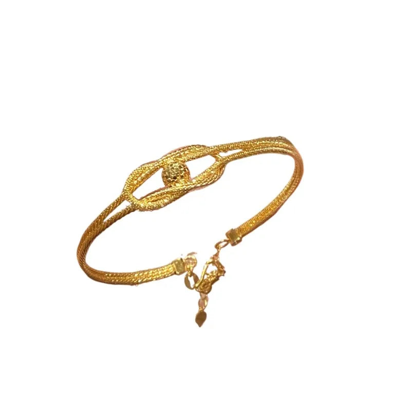 Sparkling exquisite crushed ice ball knot bracelets for women light luxury retro High quality bangles banquet jewelry gifts