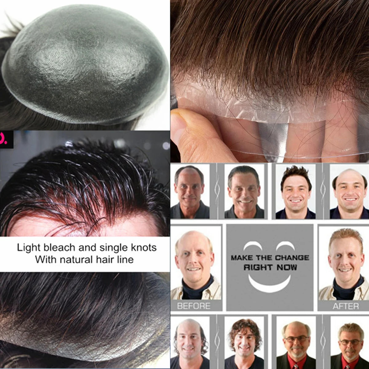 Toupee For Men Ultra-Thin Skin Microskin Male Hair Prosthesis Premier Toupee for Men Men's Wig 100% Natural Human Hair