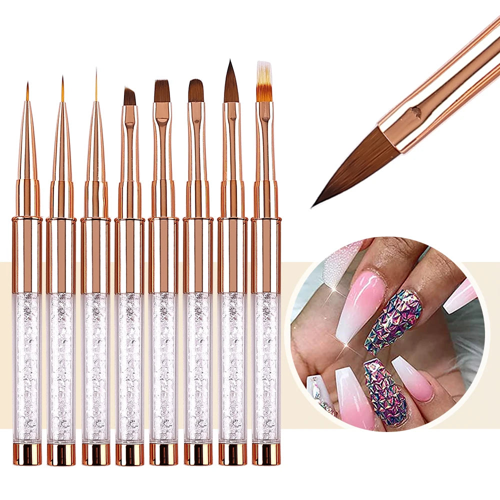 Nail Art Acrylic Liquid Powder Carving UV Gel Extension Builder Painting Brush Lines Liner Drawing Pen Manicure Tool Born Pretty