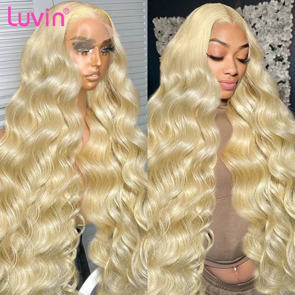 200% Body Wave 13x4 Human Hair Blonde Wig Water Wave 613 HD Lace Frontal Wig Brazilian 13x6 Colored Lace Front Wigs For Women