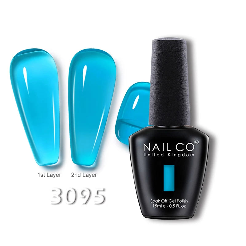 NAILCO 15ml Translucent Gel Nail Polish Semi-permanent Enamels Varnish For UV Nails Art Hybrid LED Nail Gel Transparent Manicure