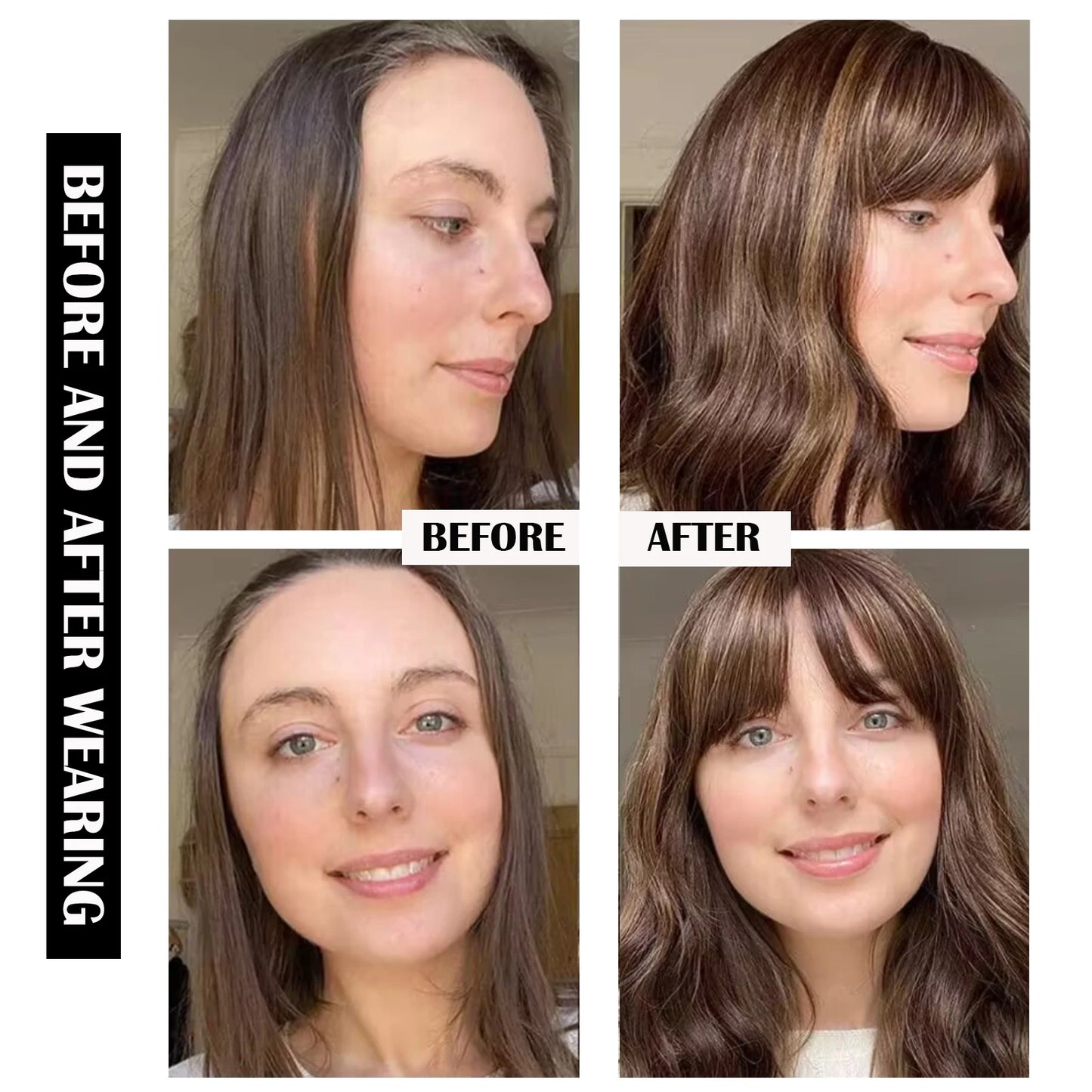 Women Human Hair Toppers Middle Part Ombre Light Brown Blonde Human Toupee Hair Pieces with Thinning Hair Base Clip in Toppers