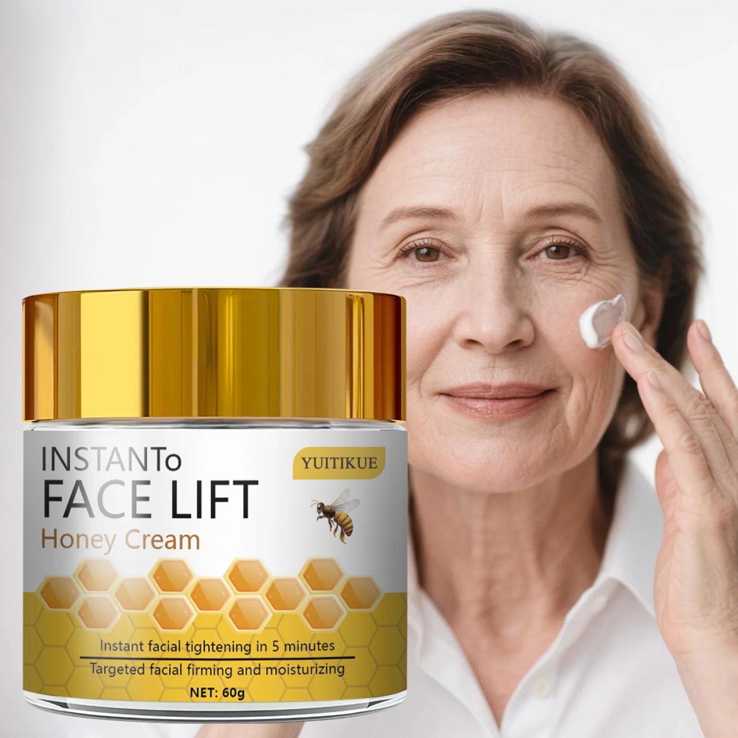 YUITIKUE 5-Minute Face Lift Honey Cream - Instant Tightening & Firming, Deeply Moisturizing, Creamy Texture for All Skin Typ