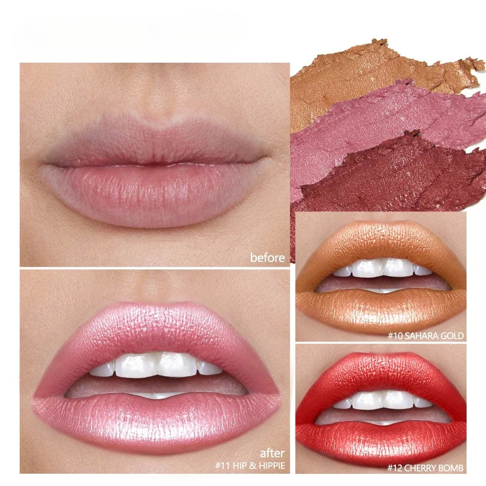 Makeup Non-sticky Non-fading Lipstick Pearlescent Long-lasting Moisturizing Fine Glitter Lip Gloss Hydrating Waterproof Lips Hot