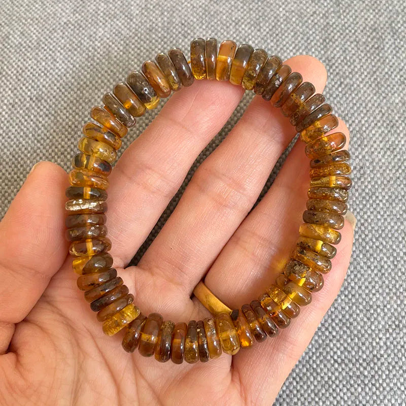 Baltic Plant Amber Bracelet for Women Gift Unique Handmade Irregular Golden Beads New Natural Stone Jewelry Supplier Wholesale