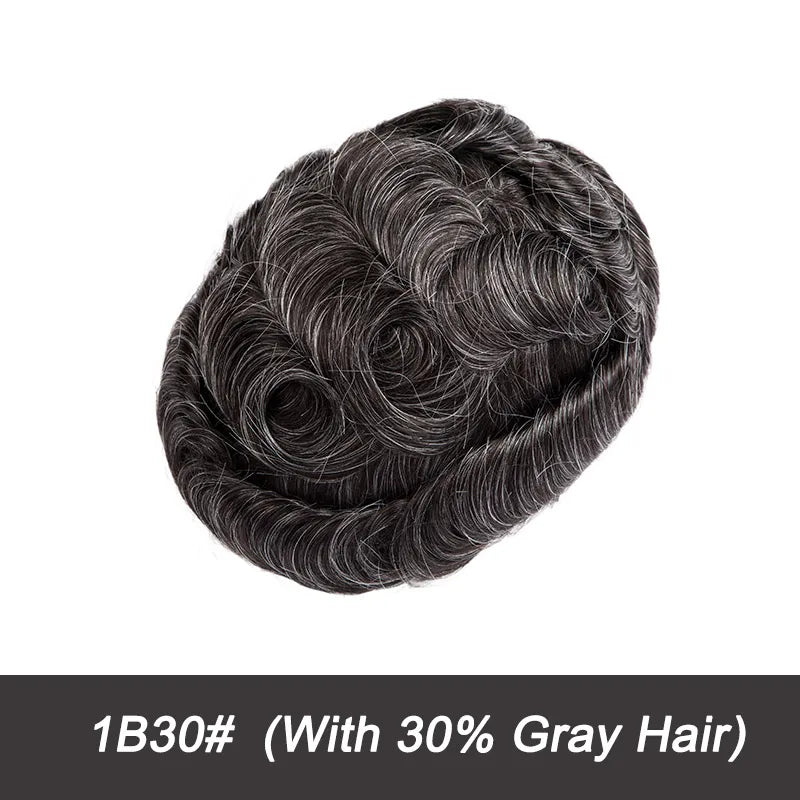 Full Swiss Lace Toupee Ultra Delicate AIR-Lace Male Hair Prosthesis Breathable 100% Natural Human Hair System Unit Mens Wig