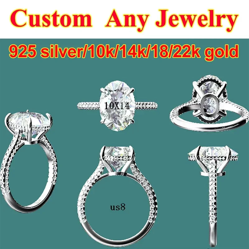 D VVS-VS Lab Grown Diamond Rings For Women S925 Silver Platinum 10k 14k 18k Gold Rings Jewelry For Engagement Wedding With IGI