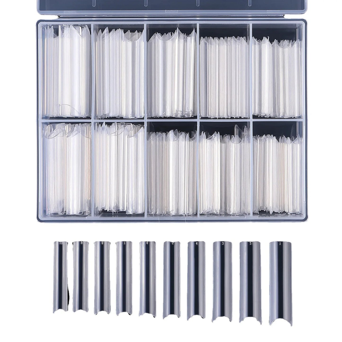 Nail Tips, Transparent Fake Fingernails Toenails Artifical Nails, Coffin Tips Manicure DIY Tools, Nails Tips Half Cover Acrylic