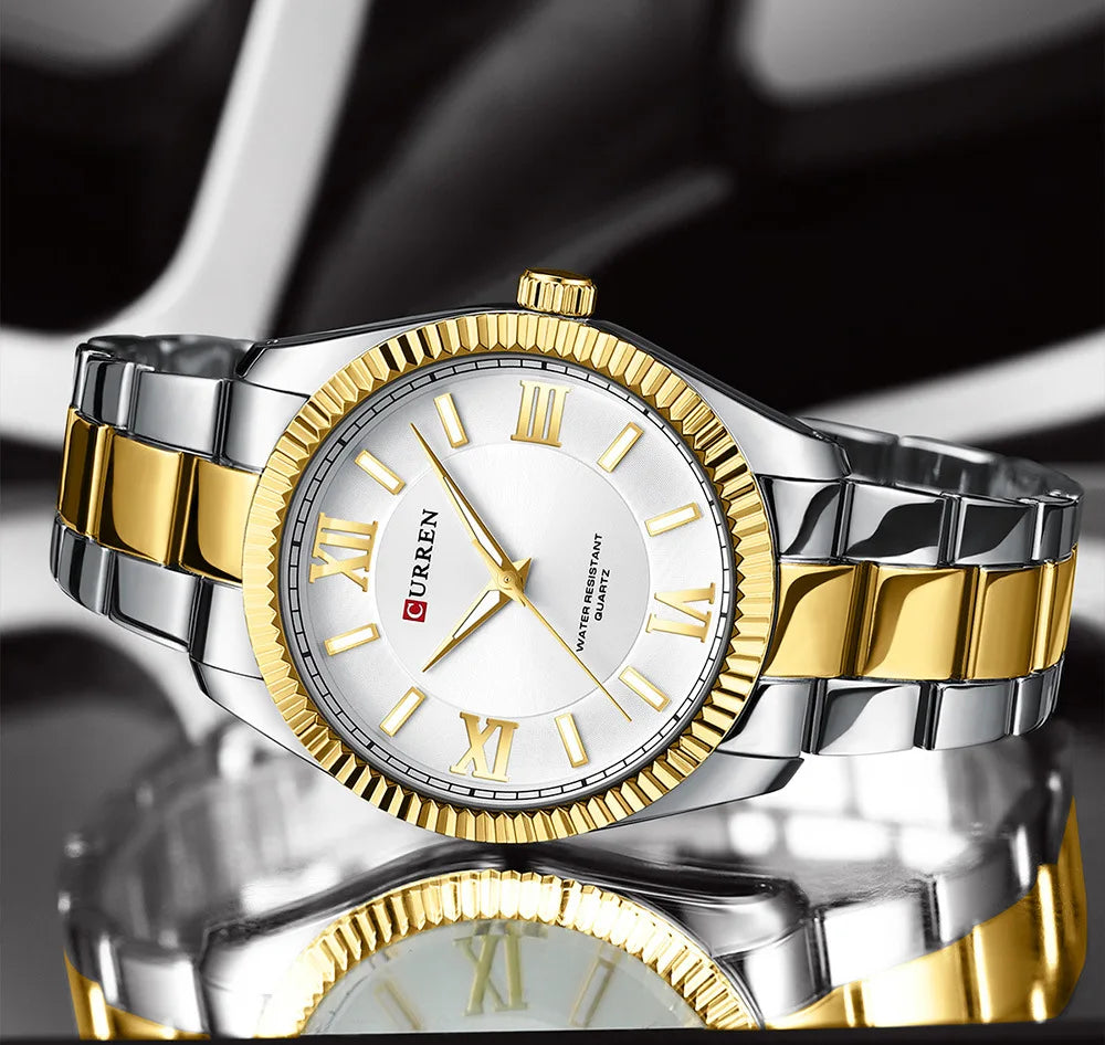 CURREN 8453 Men's Quartz Watch Fashionable Elegant Waterproof Luminous Stainless Steel Strap Business Men's Watch reloj hombre