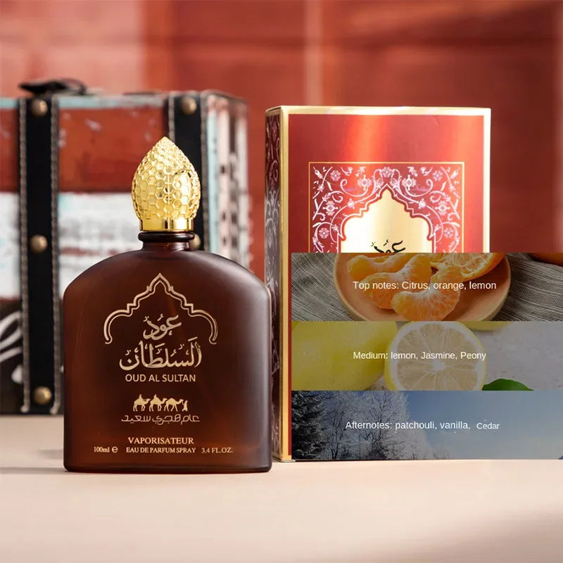 Arabic Dubai Floral Fruity Perfume,Citrus/Woody Women Scent,Glamour Men Fresh Eau De Toilette,Vetive/Lemon/Lavender Fragrance