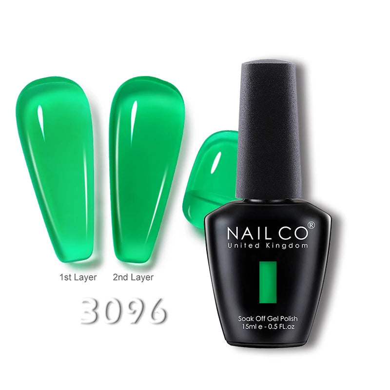 NAILCO 15ml Translucent Gel Nail Polish Semi-permanent Enamels Varnish For UV Nails Art Hybrid LED Nail Gel Transparent Manicure