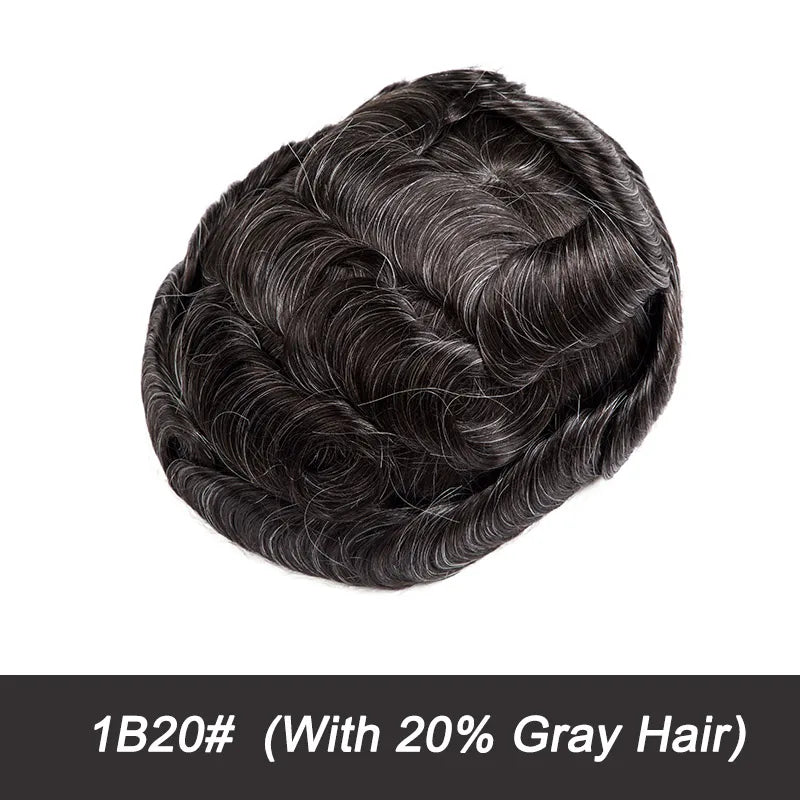 Full Swiss Lace Toupee Ultra Delicate AIR-Lace Male Hair Prosthesis Breathable 100% Natural Human Hair System Unit Mens Wig