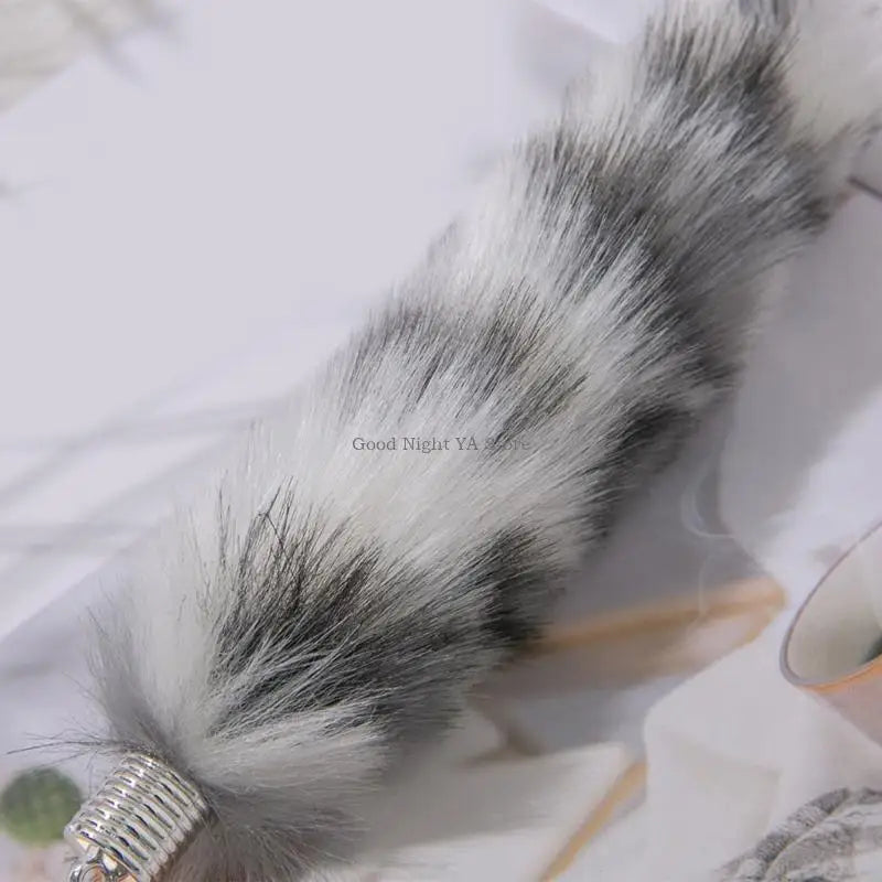 Plush Tail Charm Keychain Animal Tail Pendant Keychain Holder