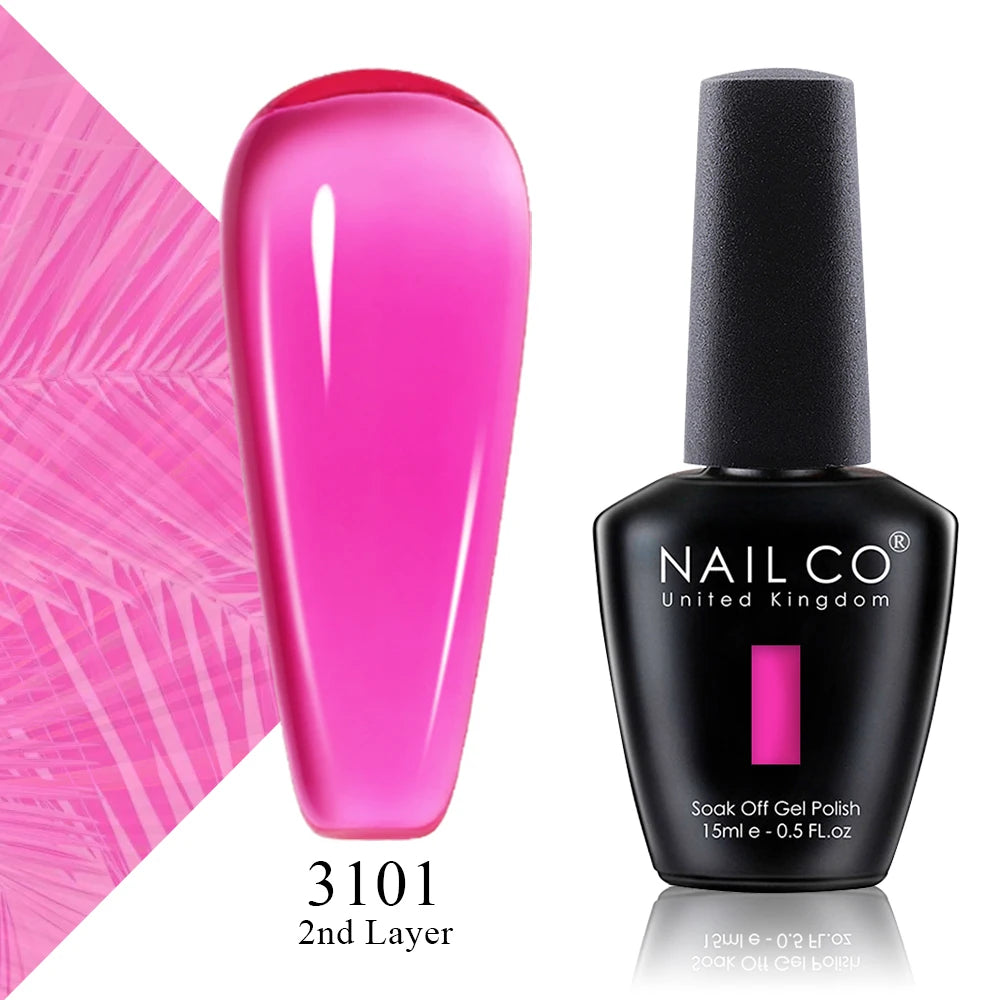 NAILCO 15ml Gel Polish Hema TPO Free Nail Art Semi Permanent UV Varnish Gel Manicure Top Coat Hybrid Gel Glue Nails Supply Ongle
