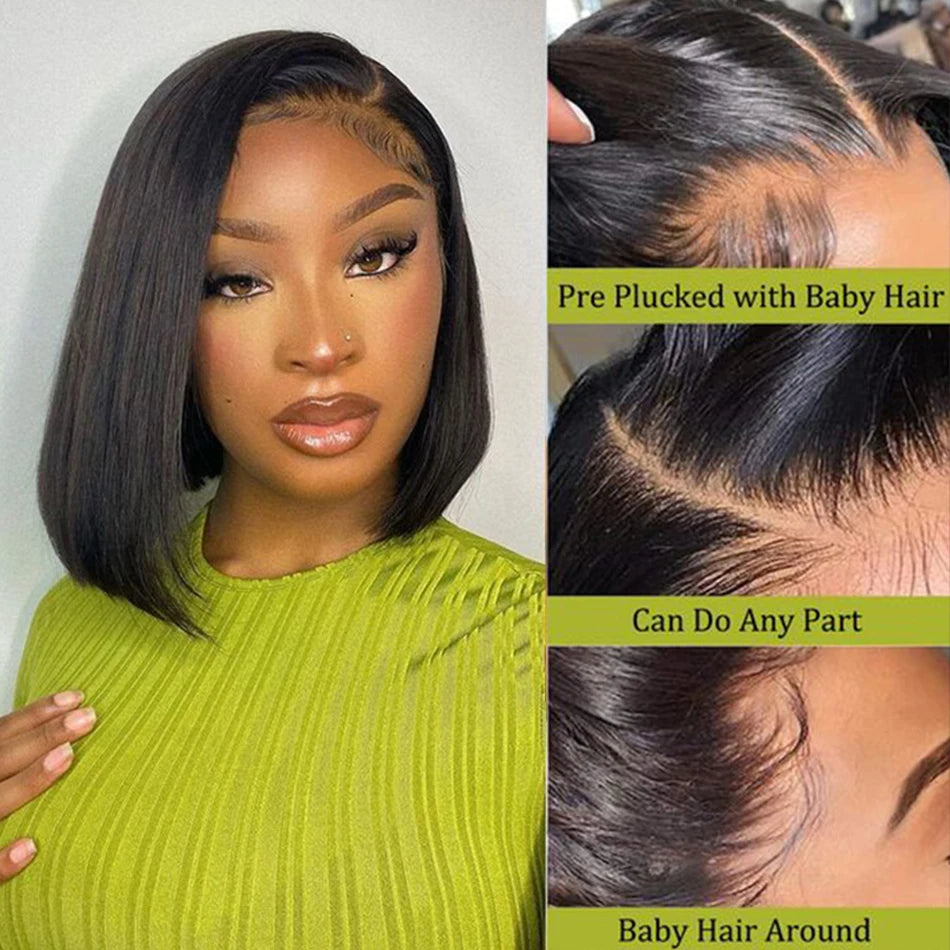 Brazilian 4x4 Lace Closure Wig Highlight Colored Human Hair Wigs Highlight Brown Bob Wigs Straight Remy Hair 180 Density On Sale