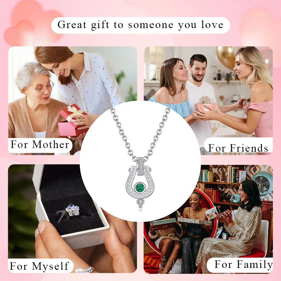 2025 Original 925 Sterling Silver Horseshoe Charm Necklace Fit Bracelet Diy For Women Fashion Jewelry Hot Fine Pendant Love Gift