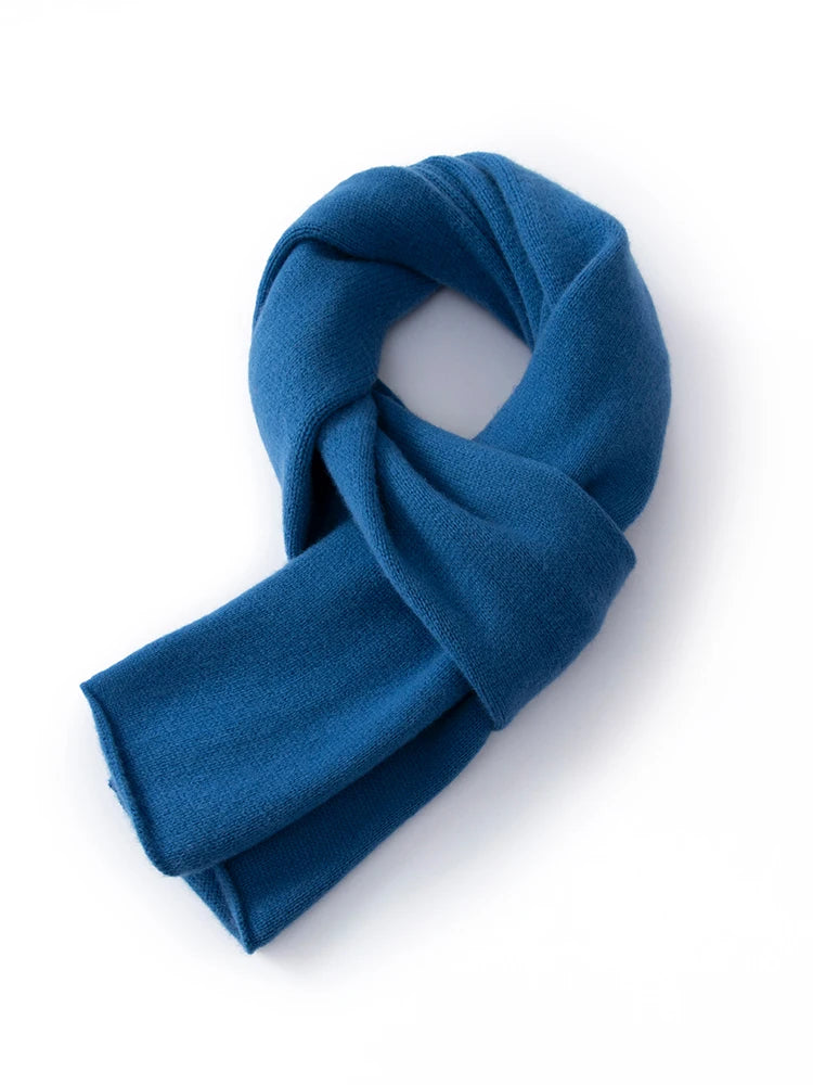 100% Wool Winter Scarf - Knitted Shawl Wrap