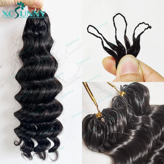 Loose Deep Wave Feather Crochet Human Hair Extensions Pre Separated Knotless Crochet Human Hair Giving Bundles No Leave Out