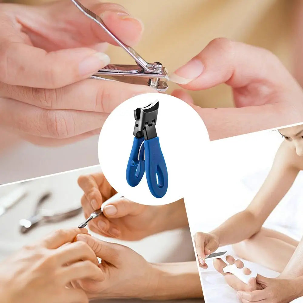 Slanted Nail Clippers Wide Jaw Opening Anti-Splash Slanted Nail Clippers Study Travel Slanted Toenail Trimmer for Men Women
