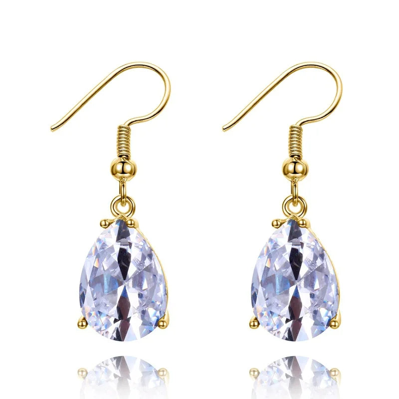 Women Girls Best Silver Colorful Jewelry Gift Genuine 925 Sterling Silver Drop Earrings Fashion Dangle Rhinestones Earrings