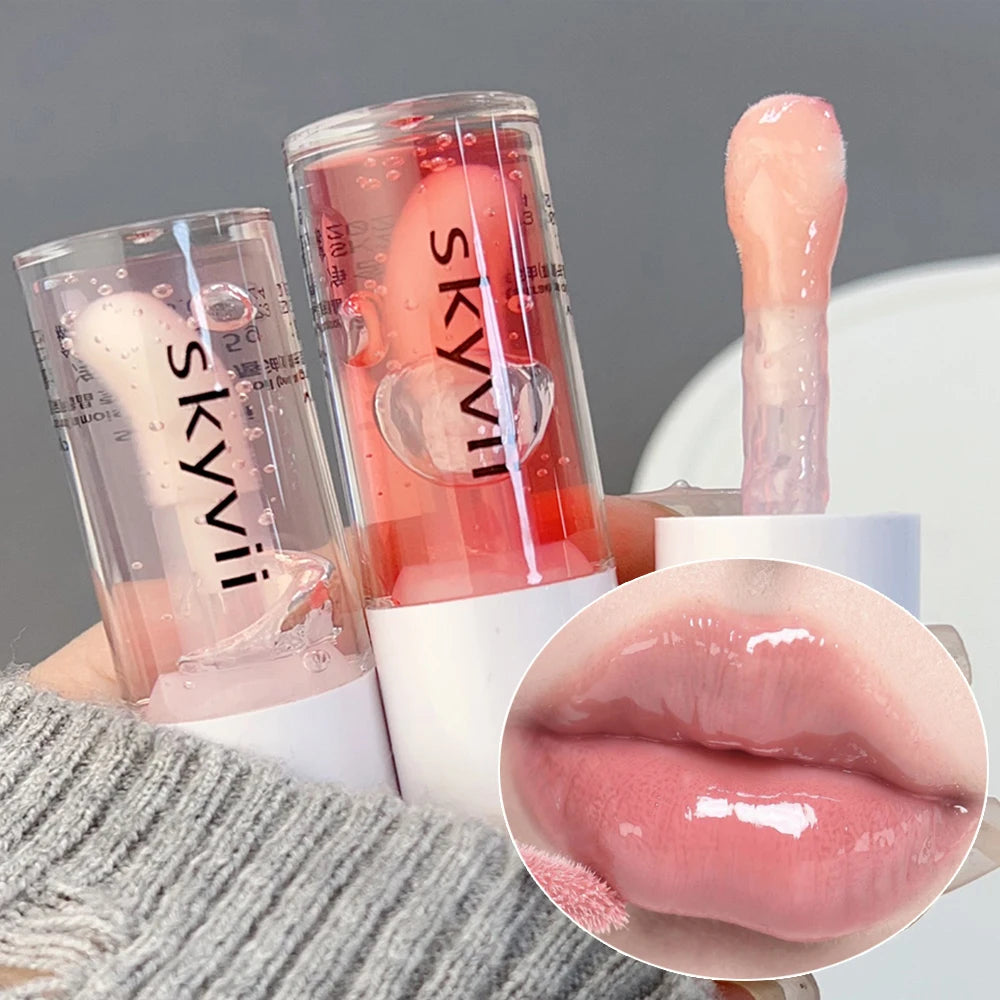 Waterproof Clear Lip Gloss Crystal Jelly Moisturizing Lip Oil Lasting No Sticky Sexy Plumping Lipstick Korean Makeup Cosmetics