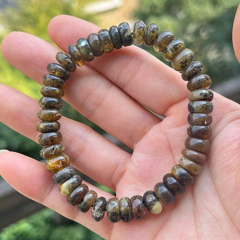 Baltic Plant Amber Bracelet for Women Gift Unique Handmade Irregular Golden Beads New Natural Stone Jewelry Supplier Wholesale