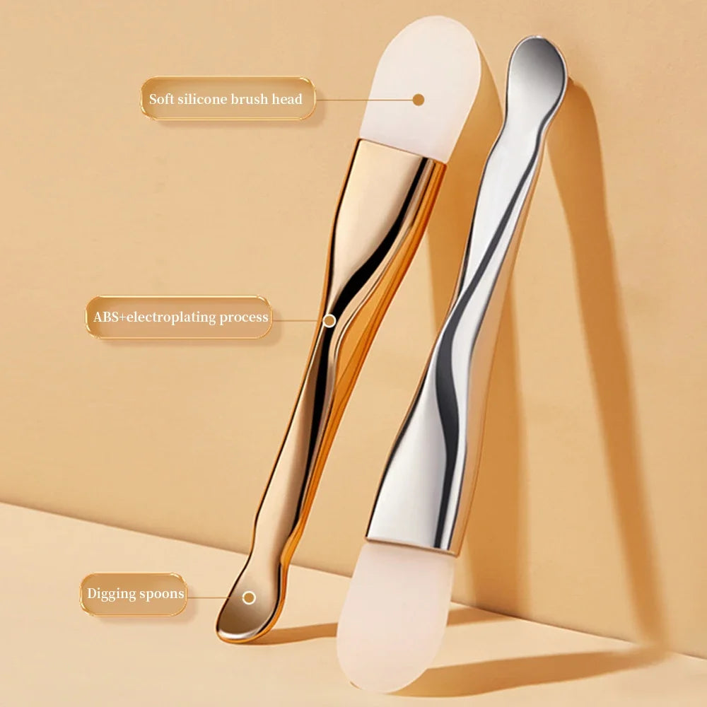 Whoesale Double Head Silicone Face Mask Facial Daub Type Mud Film Scraper Special Cleaning Brush Brush Beauty Tool