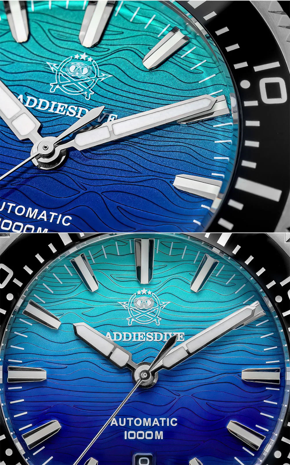 ADDIESDIVE AD2526 Automatic Mechanical Dive Watch Japan 8215 1000M Water Resistant Sapphire Double Dome Ceramic Bezel BGW9