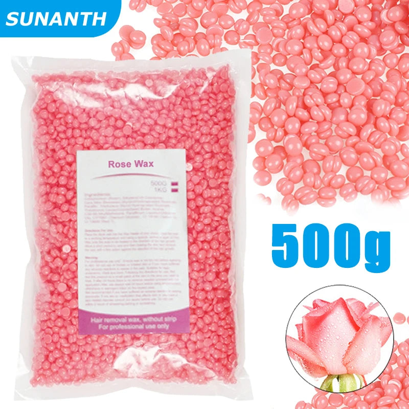 500g/200g/50g Hard Wax Beans For Body Hair Removal Versatile Painless Wax Warmer Waxing Beans for Wax Heater Machine Unisex