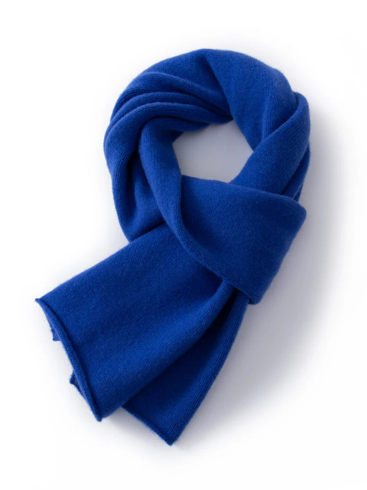 100% Wool Winter Scarf - Knitted Shawl Wrap