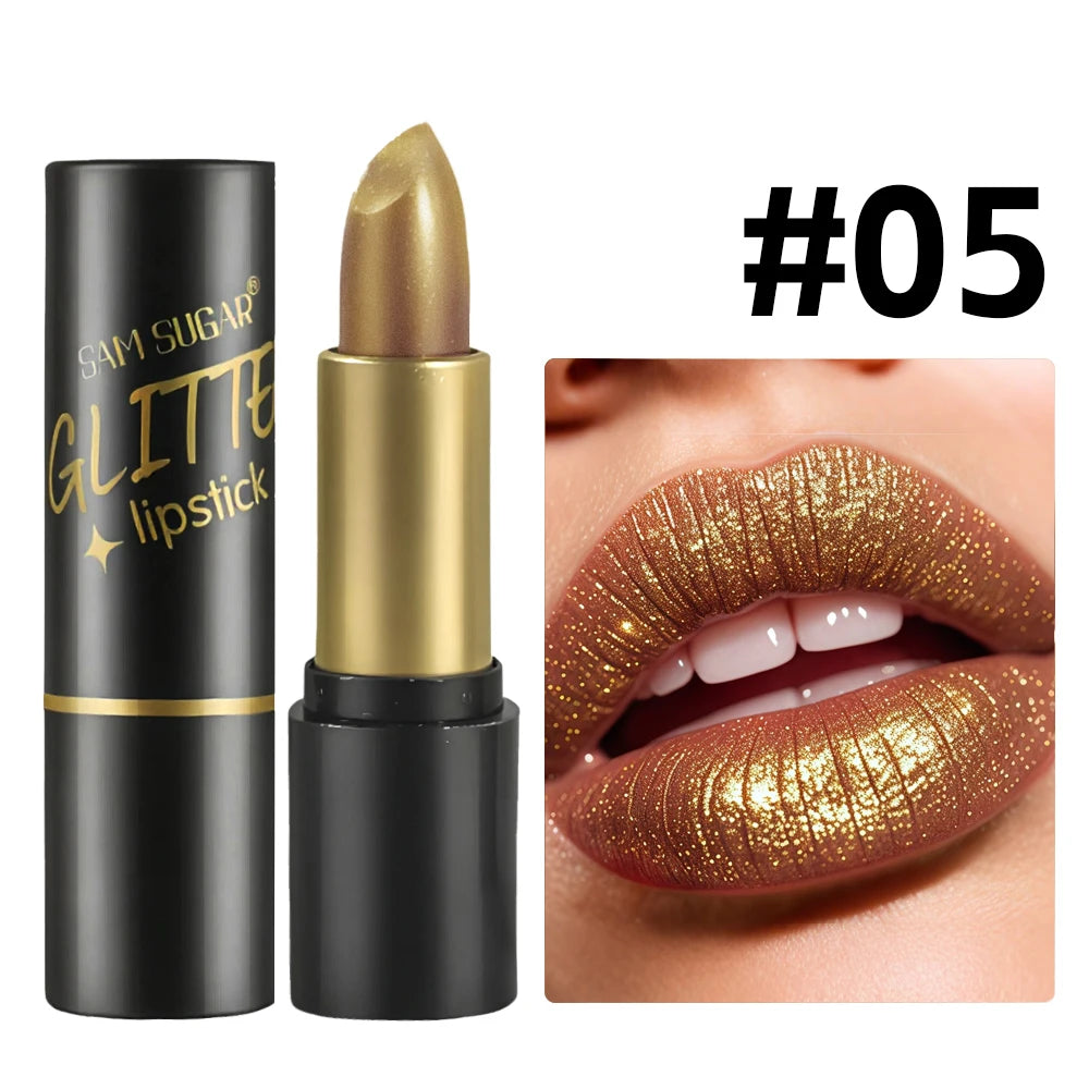 Shimmer Lipstick Moisturizing Long Lasting Waterproof Non Transfer Pearlescent Glossy Lip Gloss