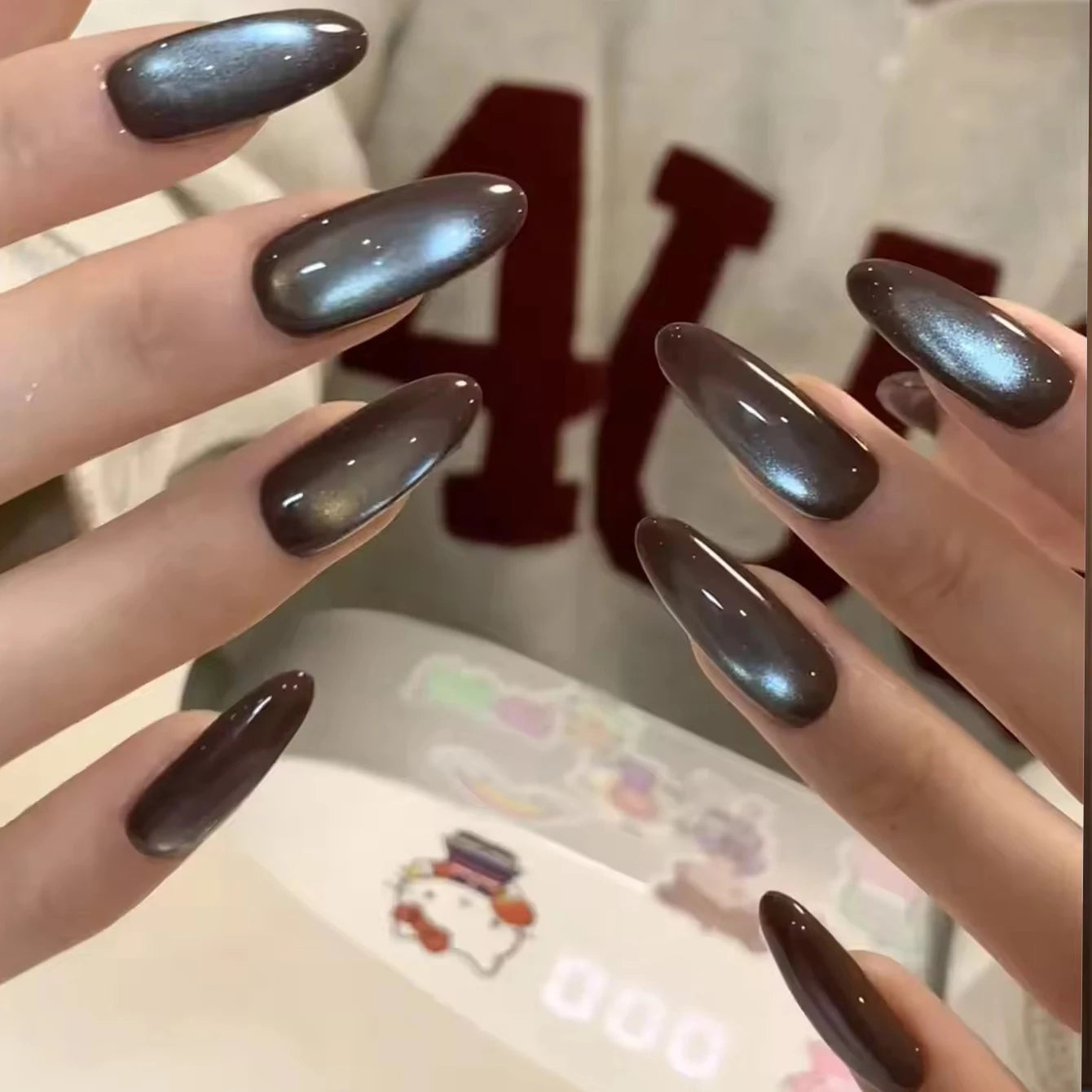 12ML 1-12PCS Autumn Nails Long Night Blue Light Magnet Cat Eye Gel Nail Polish 2025 New Black Nails Nail Supplies Nail Art