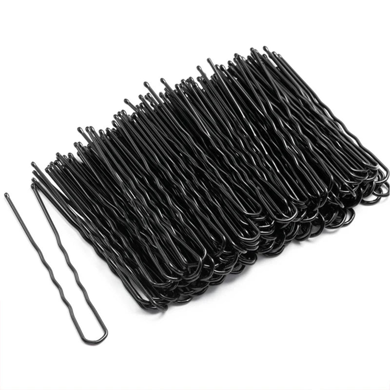 50Pcs 5/6/7cm Hairpins Black Color U Shaped Alloy Waved Hair Clip For Women Bridal Hairstyle Body Pin Girls Styling Accessories
