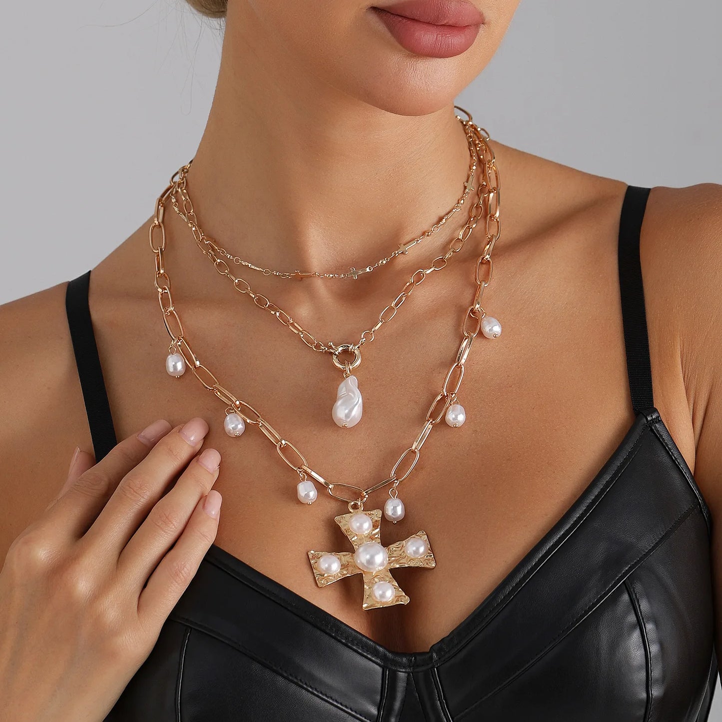 Geometric Multi Star Charm Necklace Women's Luxury Fashion Spicy Girl Style Jewelry Accessories