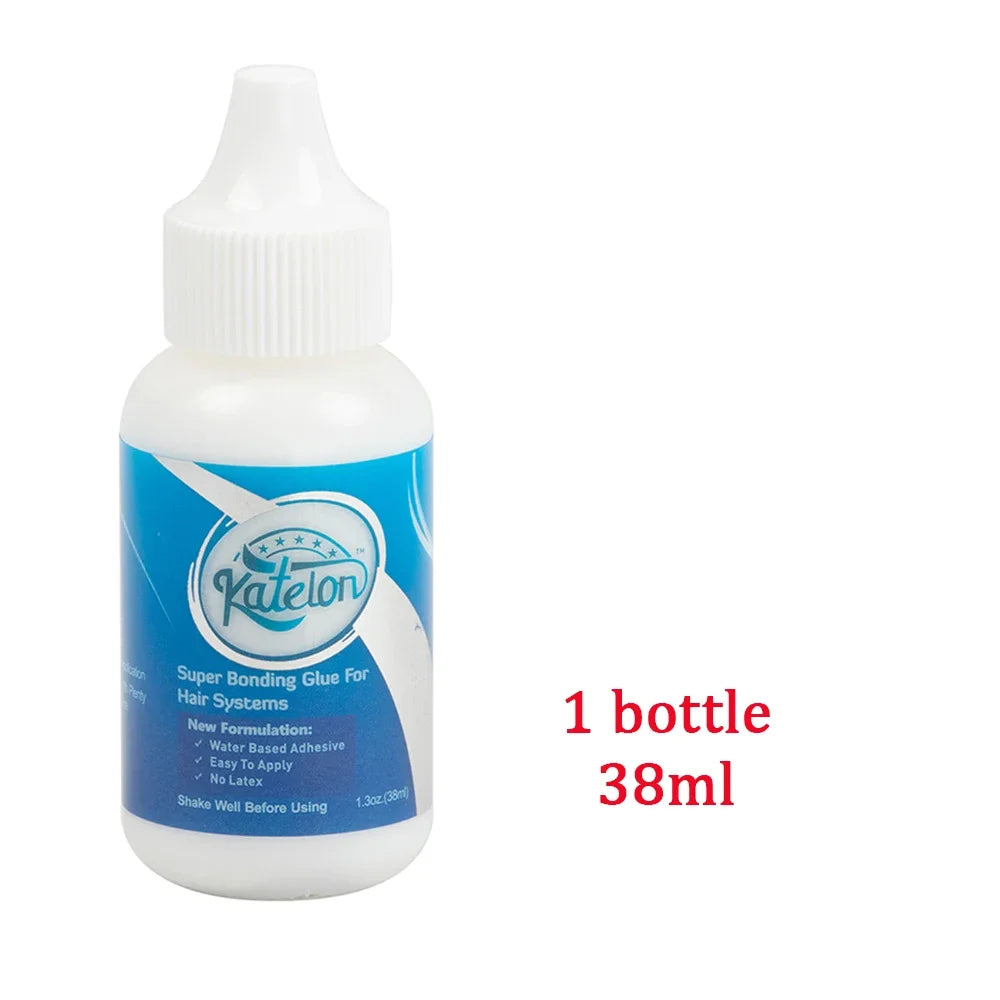 Katelon Hair Glue 38ml Toupee lace Wig Professional Invisible Biological Scalp Adhesive Waterproof yellow/white Remover 30ml