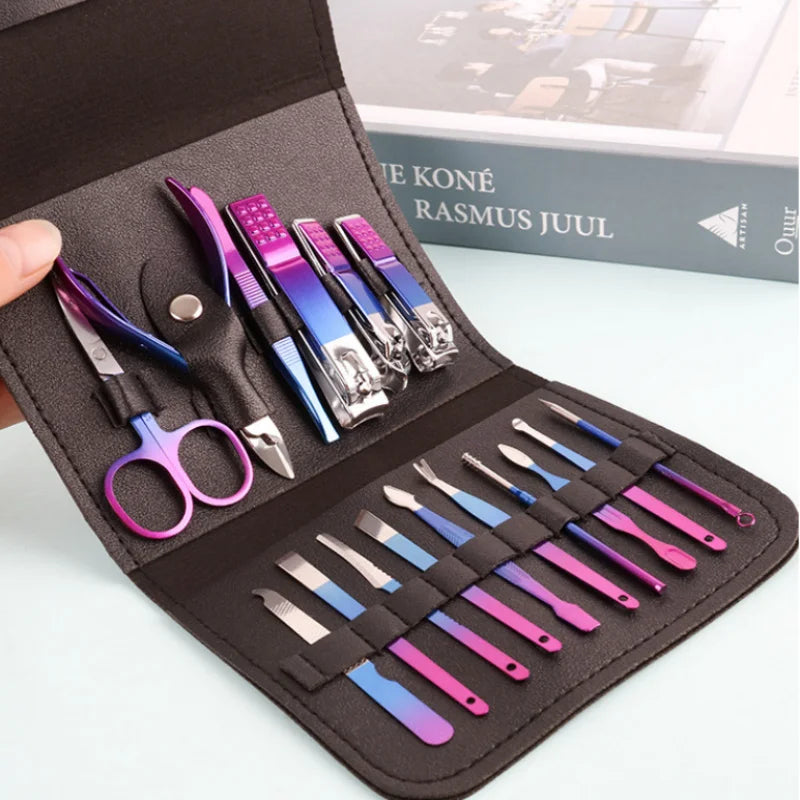 15pcs Nail Tool Set, Stainless Steel Gradient Professional Foot Repair Kit, Nail Scissors Beauty Kit