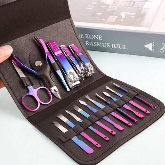 15pcs Nail Tool Set, Stainless Steel Gradient Professional Foot Repair Kit, Nail Scissors Beauty Kit