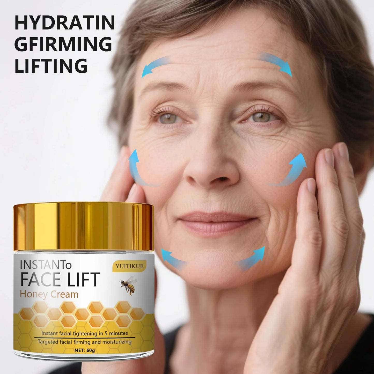 YUITIKUE 5-Minute Face Lift Honey Cream - Instant Tightening & Firming, Deeply Moisturizing, Creamy Texture for All Skin Typ
