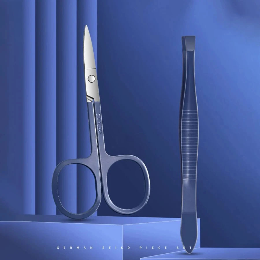 Professional Manicure Set 7-18 PCS Stainless Steel Nail Clipper Set Thick And Hard Nail Trimmer For Woman And Man Portable Set