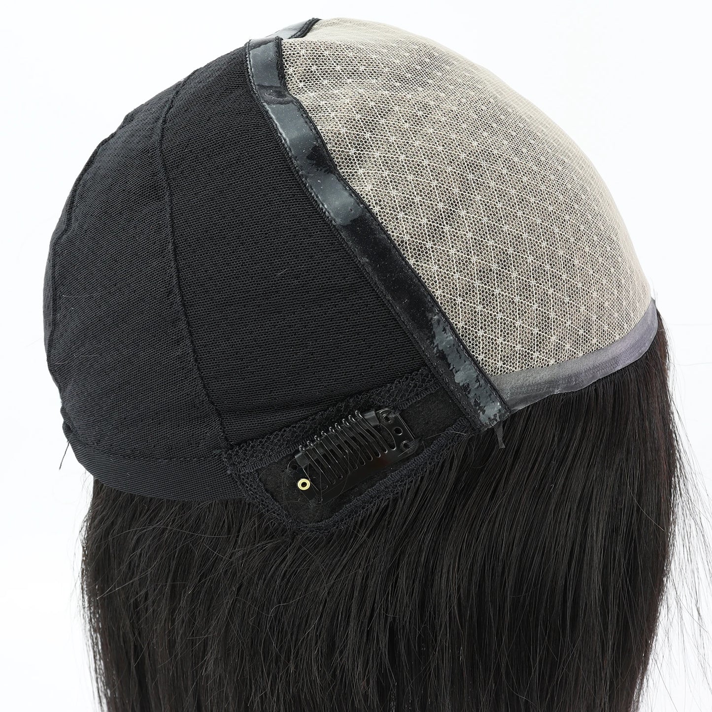 Real Virgin European Human Hair Wig with Bangs 6x6“ Silk Base Wig for Women 22” Bob Hair with PU Around Everyday Wear