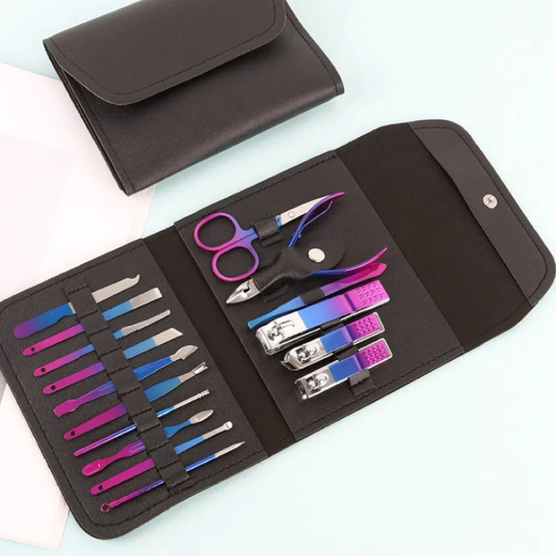 15pcs Nail Tool Set, Stainless Steel Gradient Professional Foot Repair Kit, Nail Scissors Beauty Kit